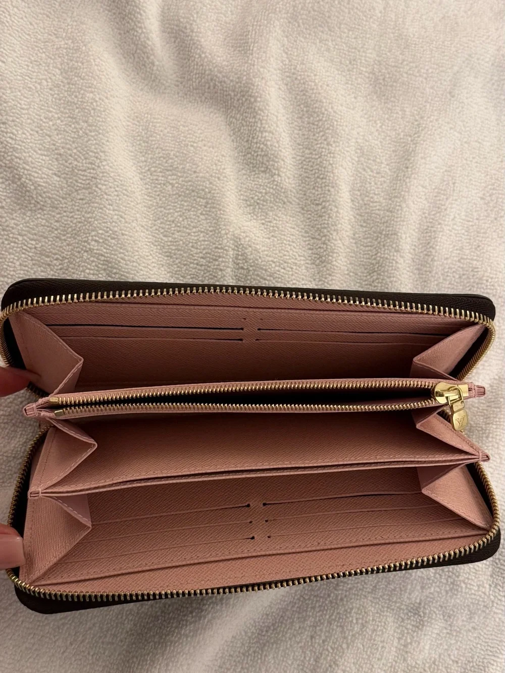 Louis Vuitton Monogram Canvas Zip Wallet in Brown and Tan